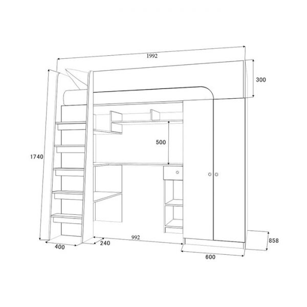 Детский комплекс «Астра 10», цвет дуб молочный/розовый