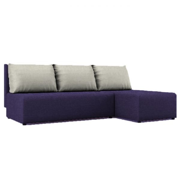 Угловой диван «Алиса», бельевой ящик, еврокнижка, рогожка, цвет savana grey / savana milk