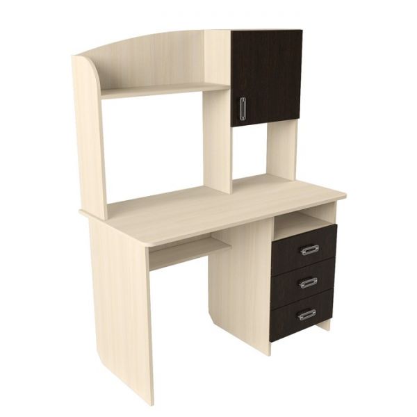 Стол компьютерный Альянс 5, 1200х600х1580, Ясень шимо светлый/Темный