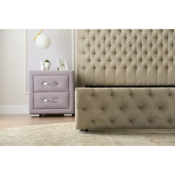 Кровать «Купол тысячелетия» с ПМ, 1400 ? 2000 мм, 1 ящик, велюр, цвет velutto 01