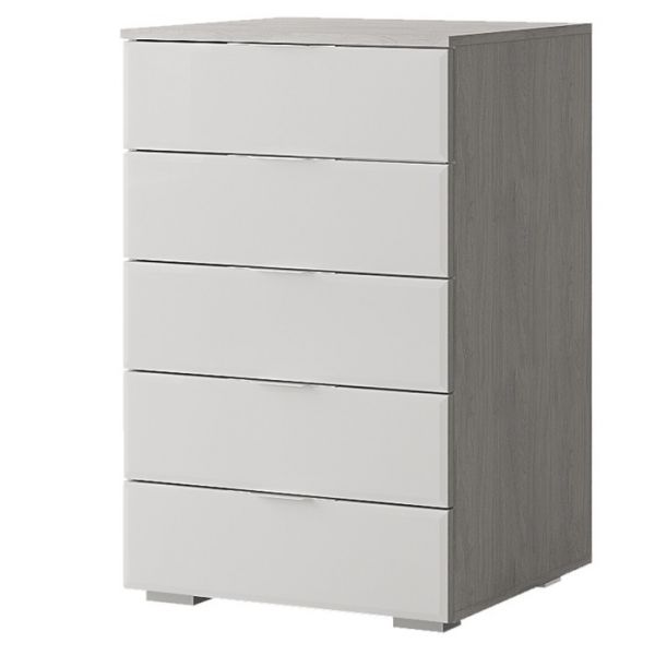 Комод  Алекса 602х460х914 ясень белый/лакобель белого цвета