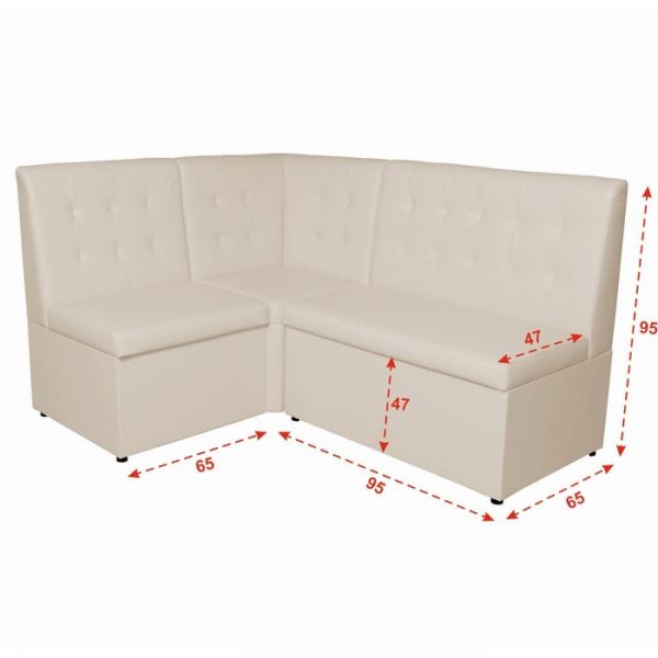 Кухонный уголок "АЛЕКС", экокожа, TEOS WHITE