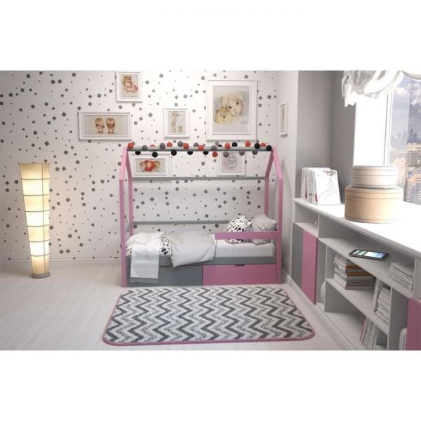 Детская кровать-домик Бельмарко Svogen лаванда-графит