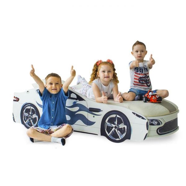 Детская кровать-машина "Бондмобиль белый"