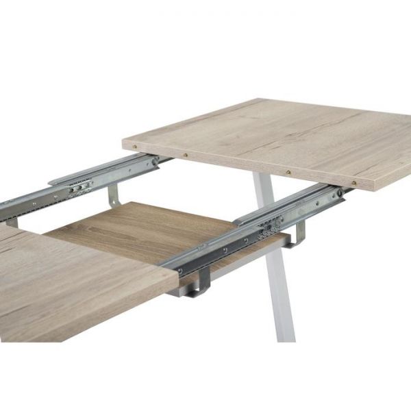 Стол АТЛАНТ-12 1300/1800*800х750 Галифакс белый/Опора АТЛАНТ-Белый глянец