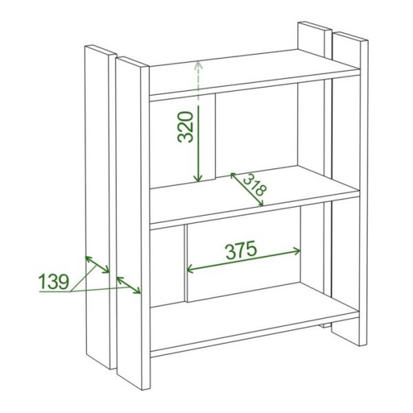 Стеллаж, 700 ? 320 ? 850 мм, цвет нельсон/белый