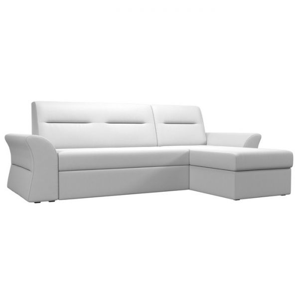 Угловой диван «Клайд», механизм дельфин, экокожа, цвет бежевый