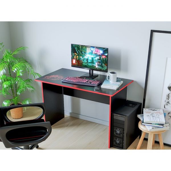 Компьютерный стол КЛ №9.2  1100х600х850 Черный / Красный