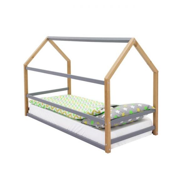Детская кровать-домик Монтессори Бельмарко Svogen дерево-графит