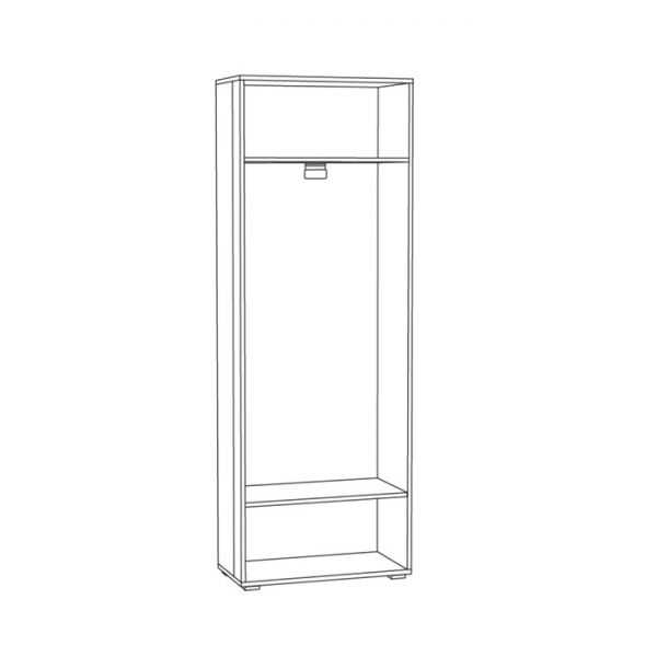 Шкаф Юнона, 679х350х1912, Дуб белый крафт/Серый шифер