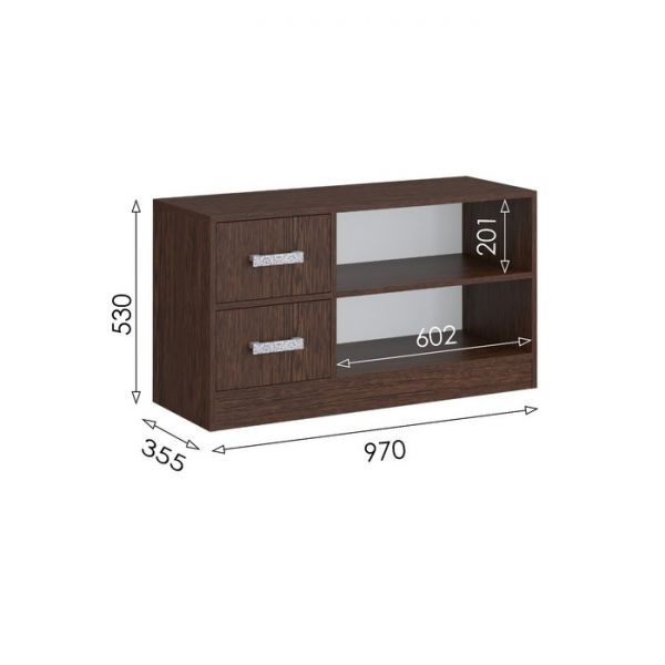 Обувница «Уфимка 2», 970 ? 355 ? 530 мм, цвет венге