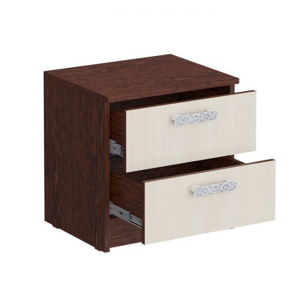 Прикроватная тумба «Уфимка», 450 ? 380 ? 464 мм, 2 ящика, цвет венге / дуб молочный