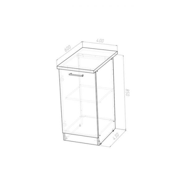 Шкаф напольный Полина 400х600х850 с 1 дверцей  венге/бодега/дуглас темный