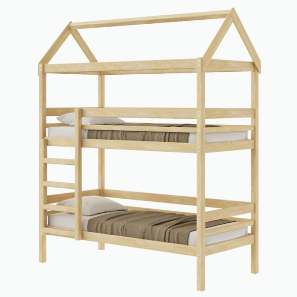 Детская двухъярусная кровать-домик Baby-house, 70 ? 160 см, цвет сосна