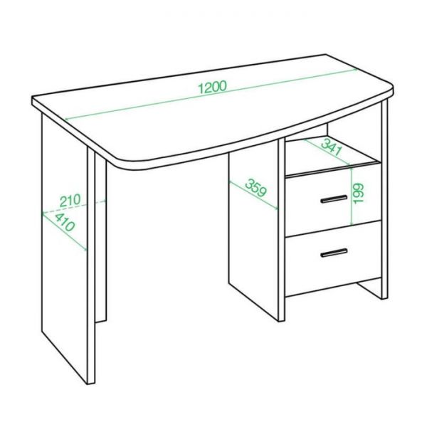 Стол, 1200 ? 690 ? 770 мм, левый угол, цвет карамель