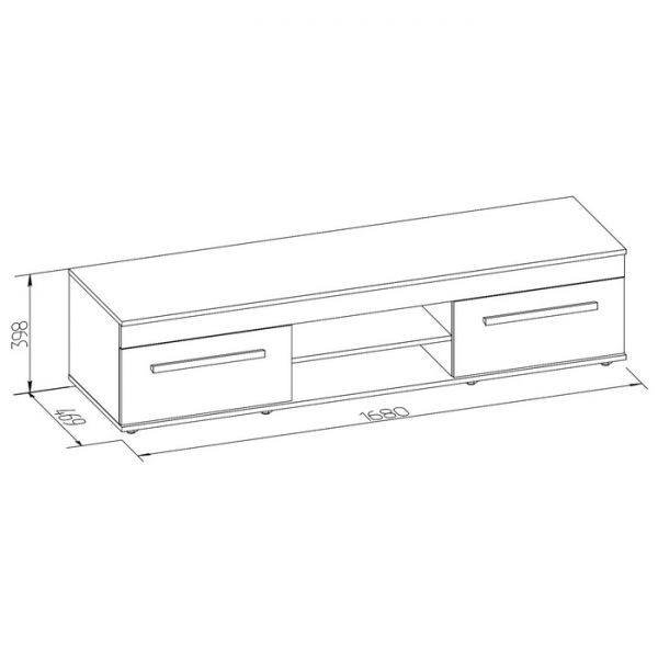 Тумба ТВ «Леон 3», 1680 ? 469 ? 398 мм, цвет ясень анкор светлый / ателье светлый