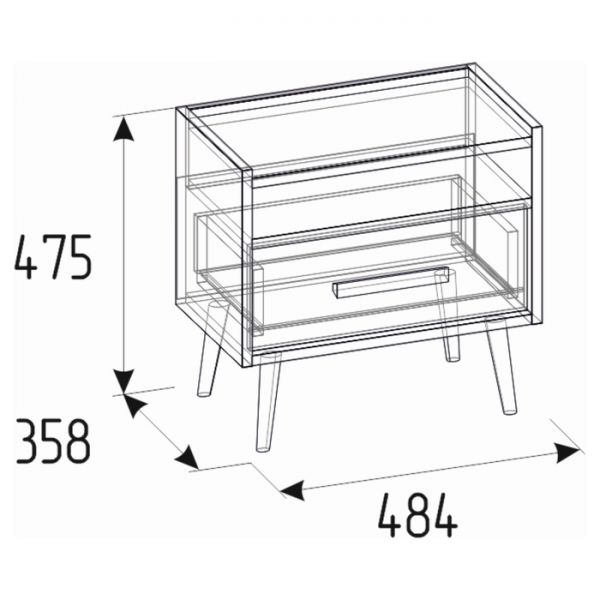 Тумба прикроватная Nature 41, 484 ? 358 ? 475 мм, цвет гаскон пайн
