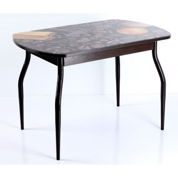 Стол раздвижной с фотопечатью Нилс, 1200(1520)х800х760, Венге/Кофе/Крашенные фигурные