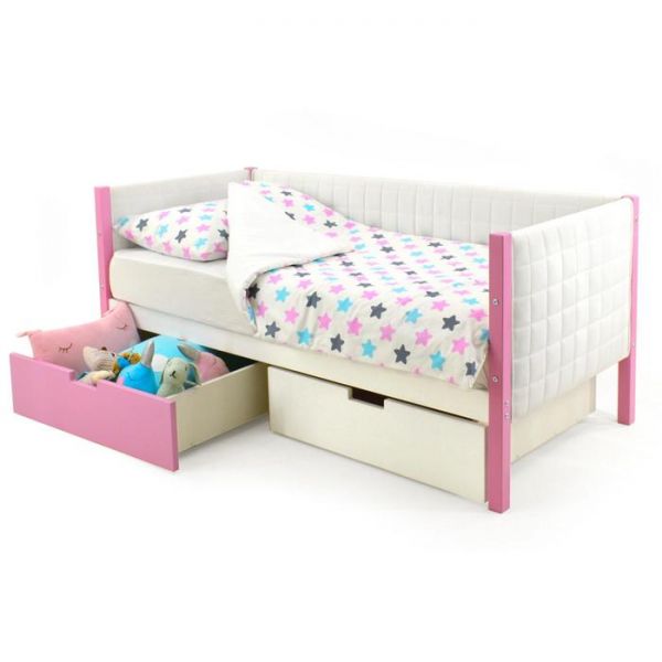 Детская кровать-тахта мягкая Svogen лаванда-белый