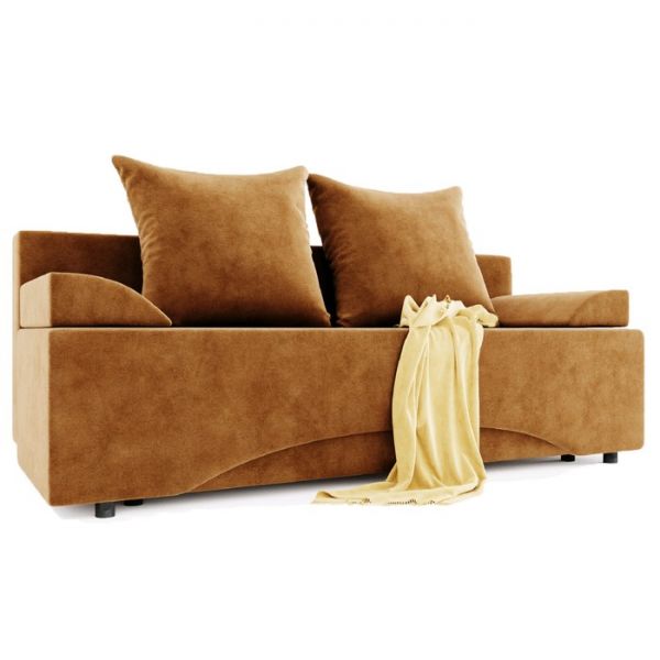 Диван прямой «Престиж», еврокнижка, ППУ, велюр, цвет селфи 10