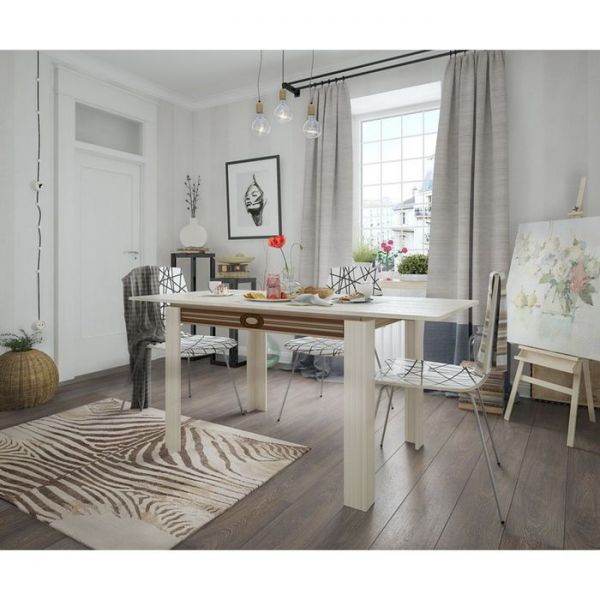 Стол обеденный Гермес 1  Ясень шимо темный / Ясень шимо светлый