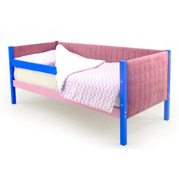 Детская кровать-тахта мягкая Svogen синий-лаванда