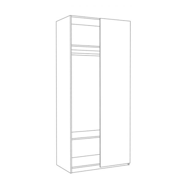 Шкаф для одежды Гравити 10.75, 951х503х2103, Гикори Рокфорд натуральный