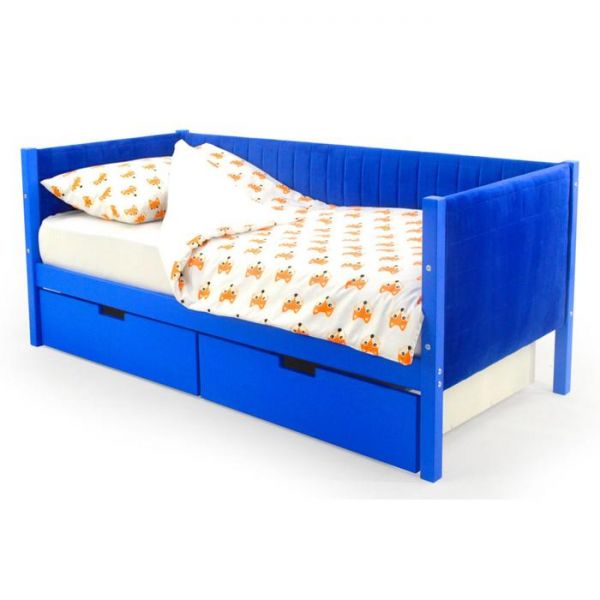 Детская кровать-тахта мягкая Svogen синий