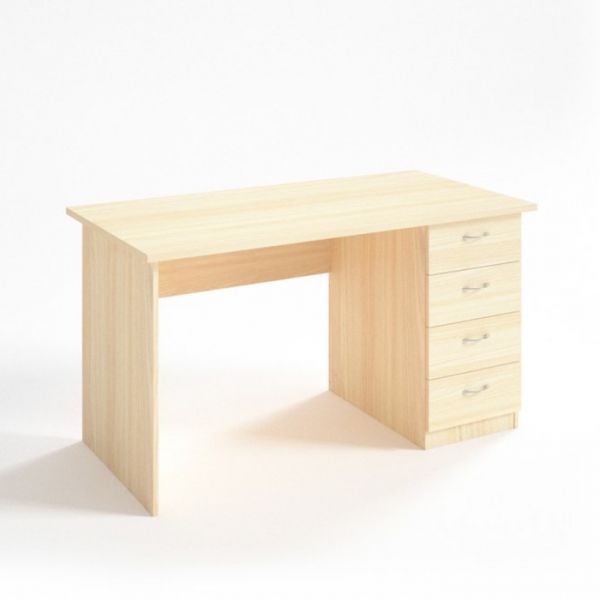 Стол рабочий с тумбой СТ14.7, 1400х680х750 мм, белый шагр