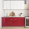 Кухонный гарнитур Бостон 1800х600  белый/белый/красный глянец