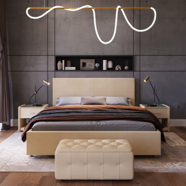 Кровать «Атриум New» без ПМ, 1400 ? 2000 мм, ортопедическое основание, цвет бежевый