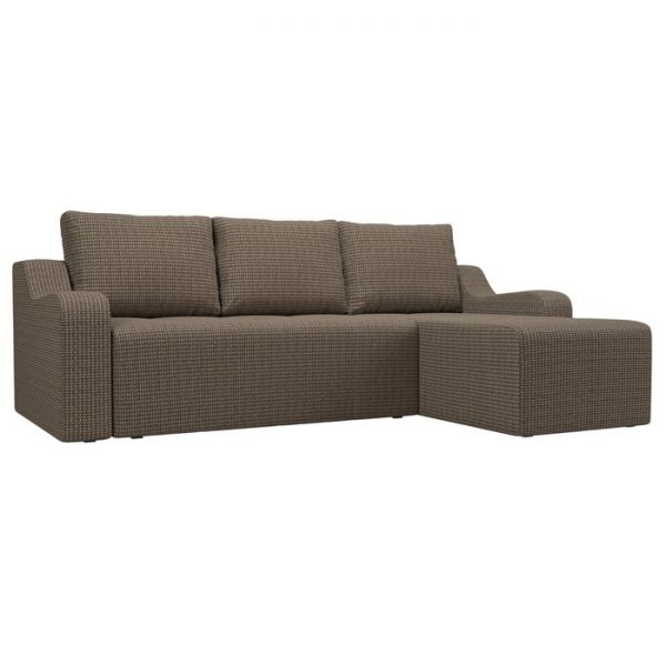 Угловой диван «Элида», правый угол, рогожка, цвет бежевый