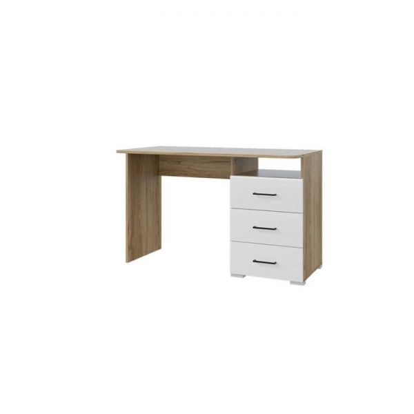 Стол «Ненси», ЛДСП/МДФ, 120 х 59,6 х 75 см, 3 ящика, цвет венге/белый глянец