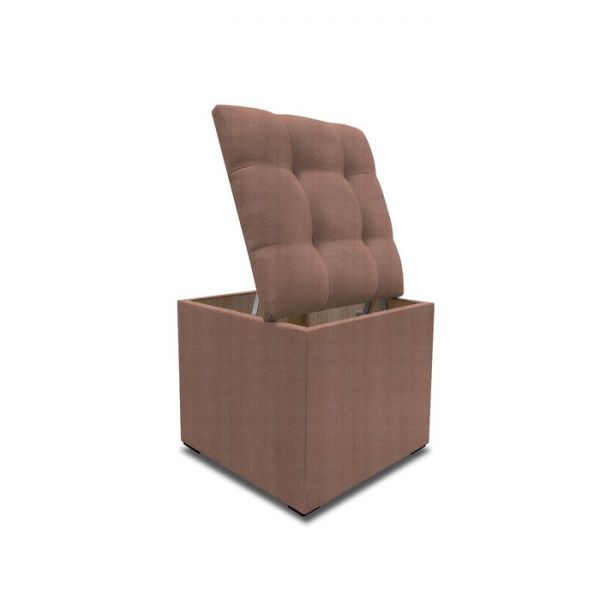 Пуф с крышкой и утяжкой, 400 ? 400 ? 420 мм,  велюр, цвет shaggy lilac