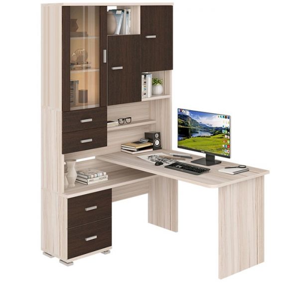 Стол компьютерный «СР 620/140», 1300 ? 1400 ? 2160 мм, левый, цвет карамель/венге/карамель