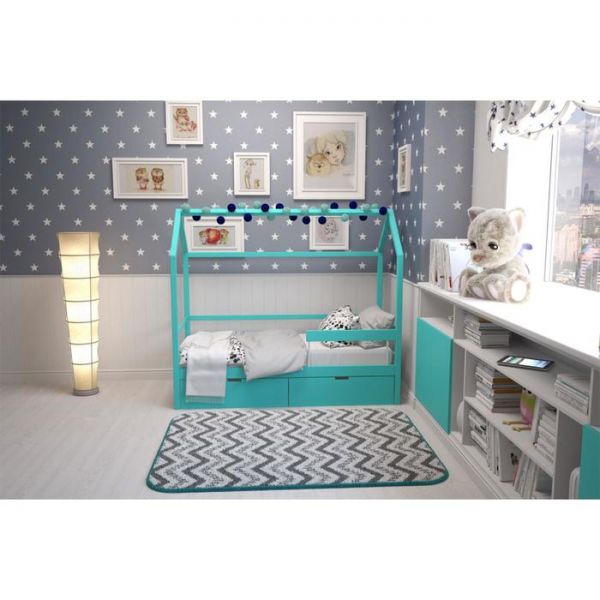 Детская кровать-домик Бельмарко Svogen мятный