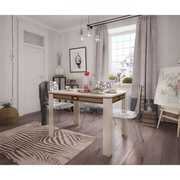 Стол обеденный Гермес 1  Ясень шимо темный / Ясень шимо светлый