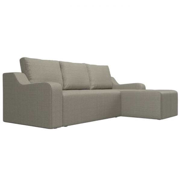 Угловой диван «Элида», правый угол, рогожка, цвет бежевый