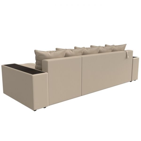 Угловой диван «Дубай», механизм еврокнижка, экокожа, цвет бежевый