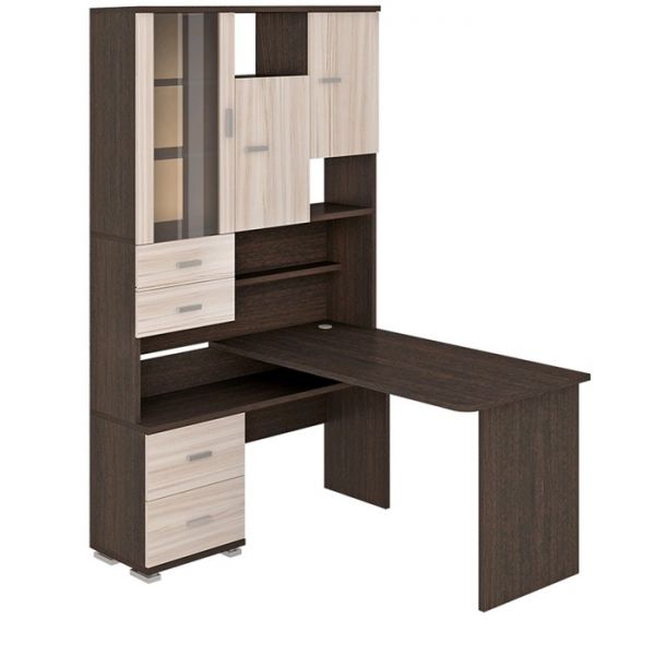 Стол компьютерный «СР 620/140», 1300 ? 1400 ? 2160 мм, левый, цвет венге/карамель/венге