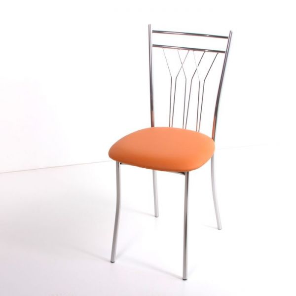 Стул на металлокаркасе Премьер СТ хром люкс/оранжевый