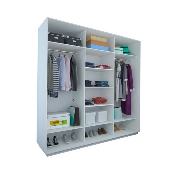 Шкаф-купе «Акцент-Вера», 1500 ? 600 ? 2310 мм, выбеленное дерево/экокожа «Версаль светлый»