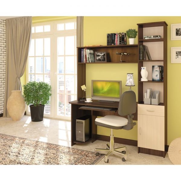 Стол компьютерный Интел-2 1500х600х2000 Бодега тёмный/Бодега светлый