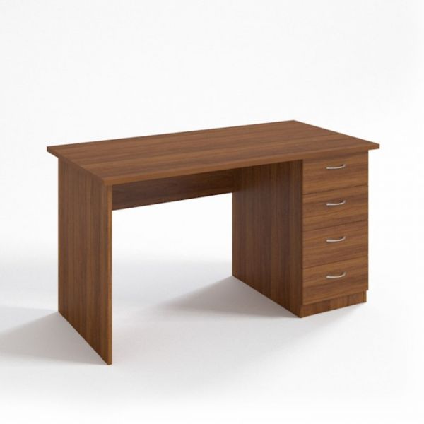 Стол рабочий с тумбой СТ14.7, 1400х680х750 мм, белый шагр