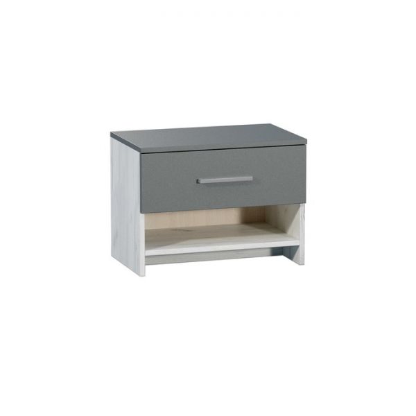 Тумба Юнона, 550х352х413, Дуб белый крафт/Серый шифер