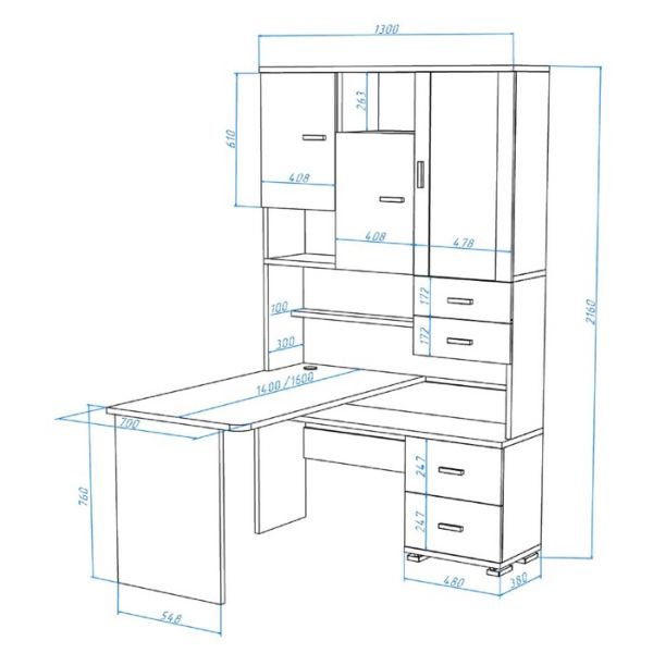 Стол компьютерный «СР 620/140», 1300 ? 1400 ? 2160 мм, левый, цвет карамель
