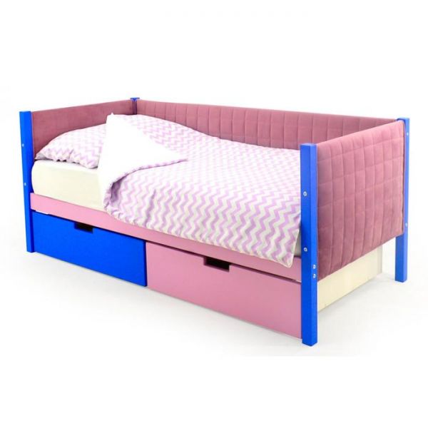 Детская кровать-тахта мягкая Svogen синий-лаванда