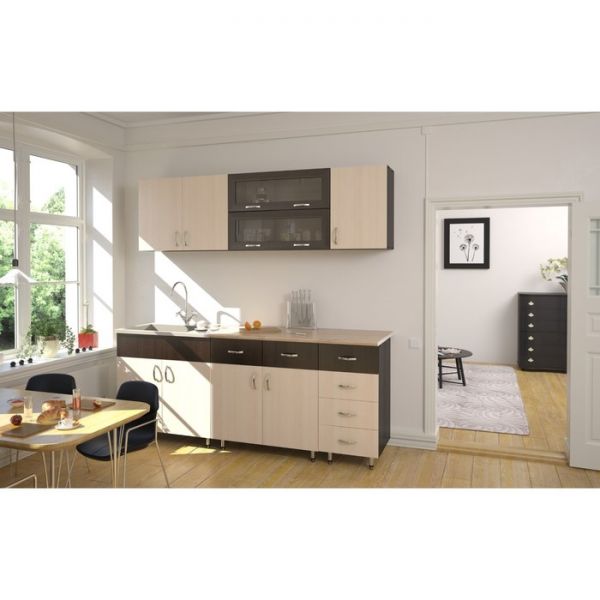 Шкаф напольный 400-4 ящ Тоника, 400х850х600, Венге/Дуб молочный