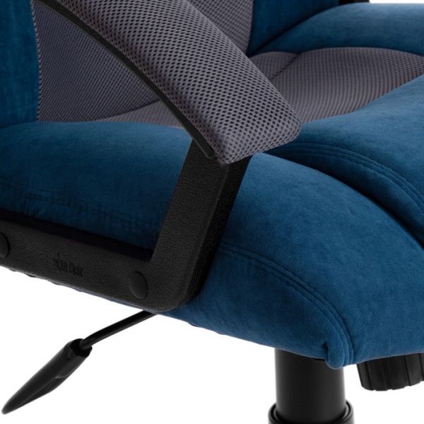 Кресло DRIVER флок/ткань синий/серый 32/12
