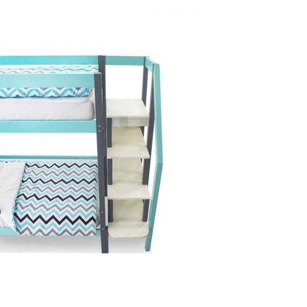 Детская двухъярусная кровать Бельмарко Svogen графит-мятный